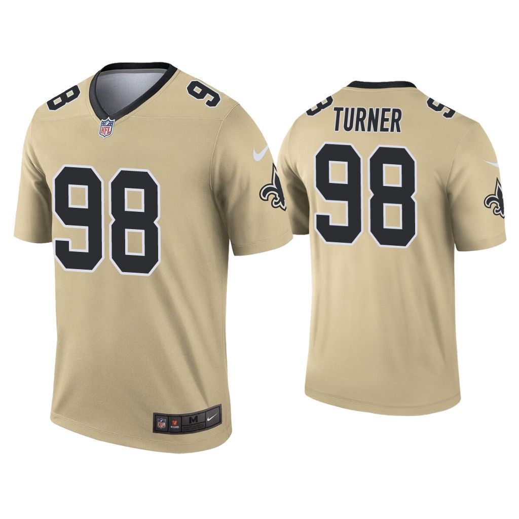 Men New Orleans Saints #98 Payton Turner Nike Gold Inverted Legend NFL Jersey->new orleans saints->NFL Jersey